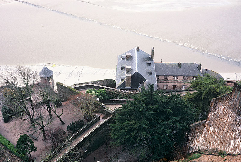 Looking Down From the Abbey at Mt. St. Michel Island